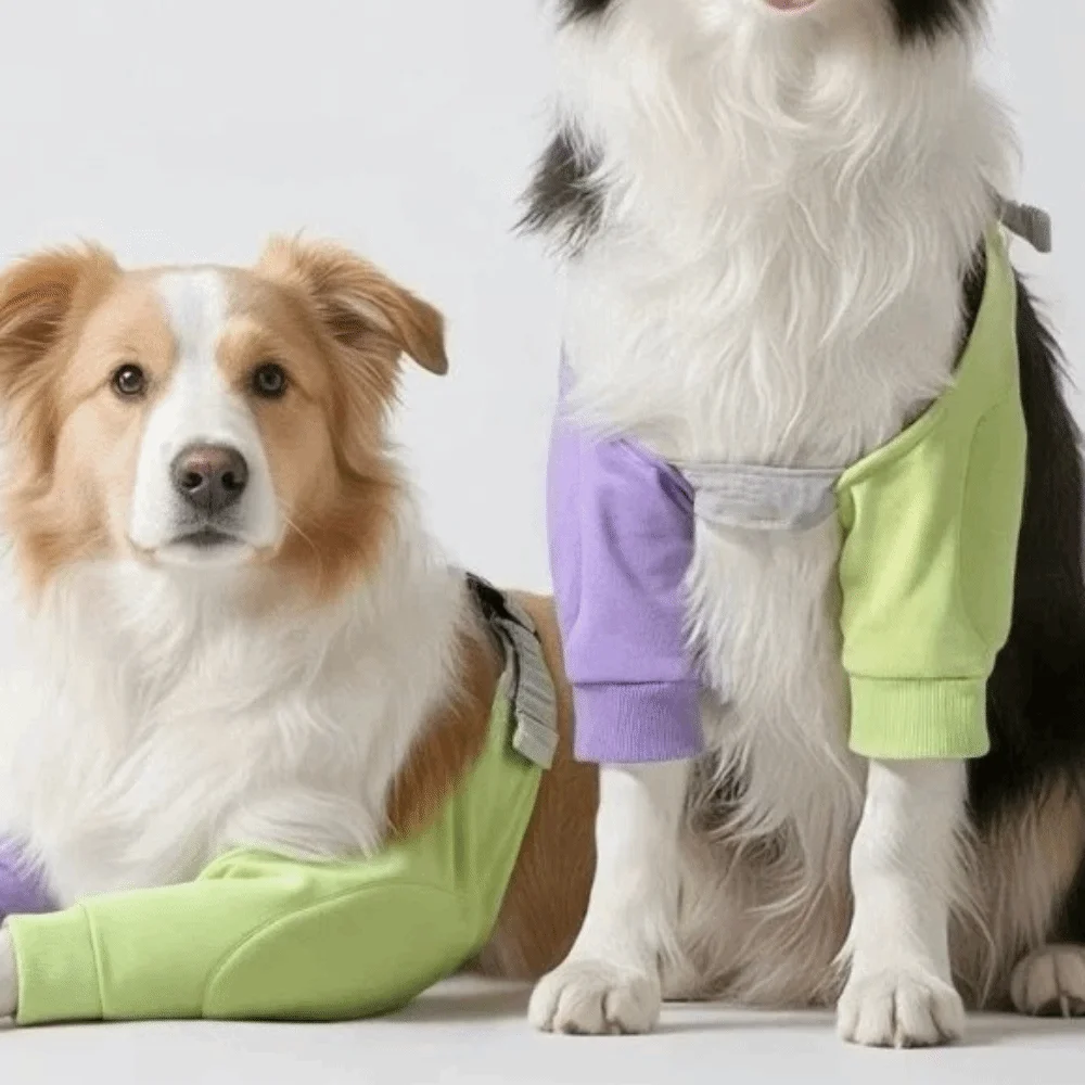 Fashion Warmth Dog Knee Brace Soft Adjustable Pet Front Leg Support Anti-Lick Breathable Dog Knee Pads Joint Protection