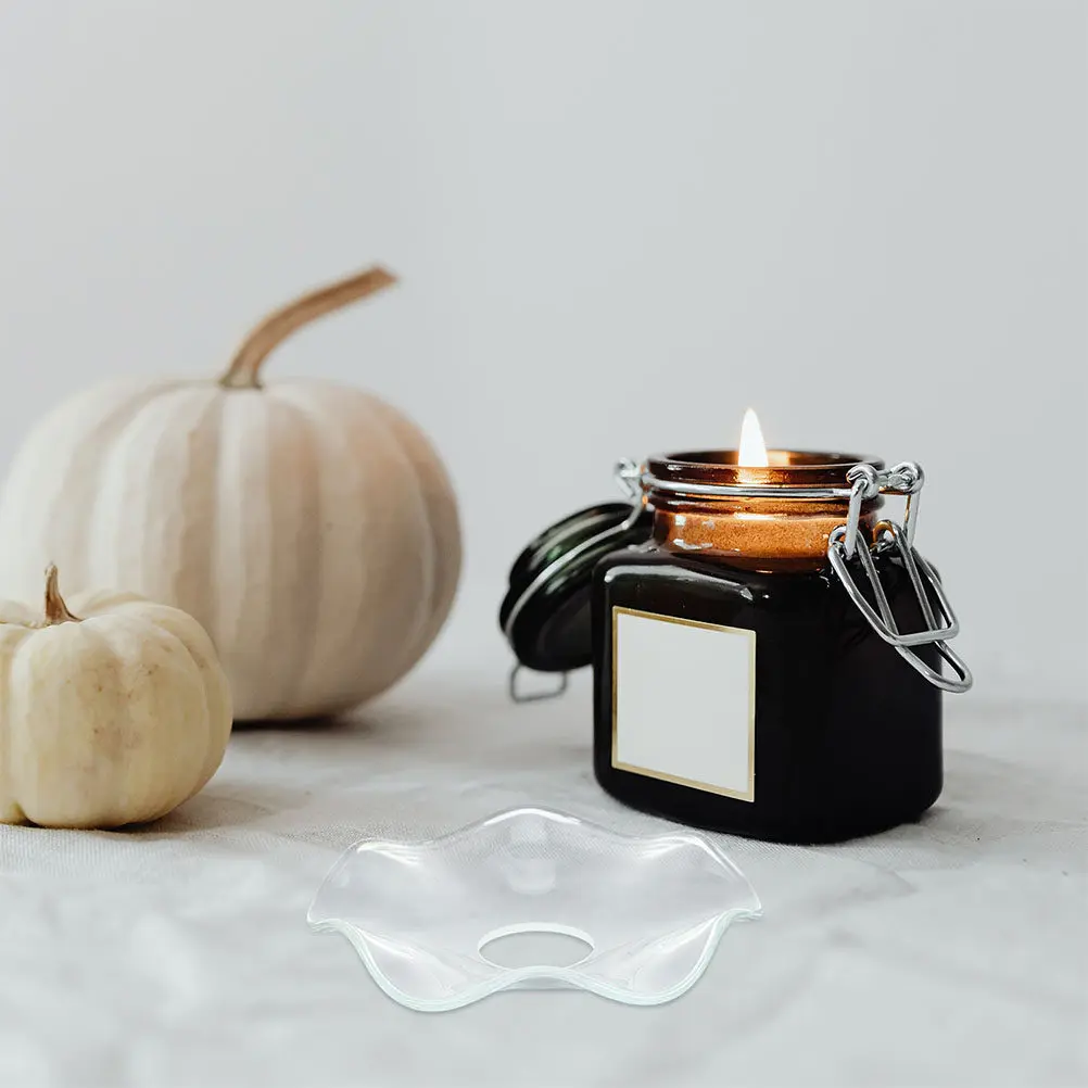 2Pcs Premium Clear Glass Wax Catcher Rings Drip Free Protector for Taper Candles Wedding Table Centerpiece Candlestick