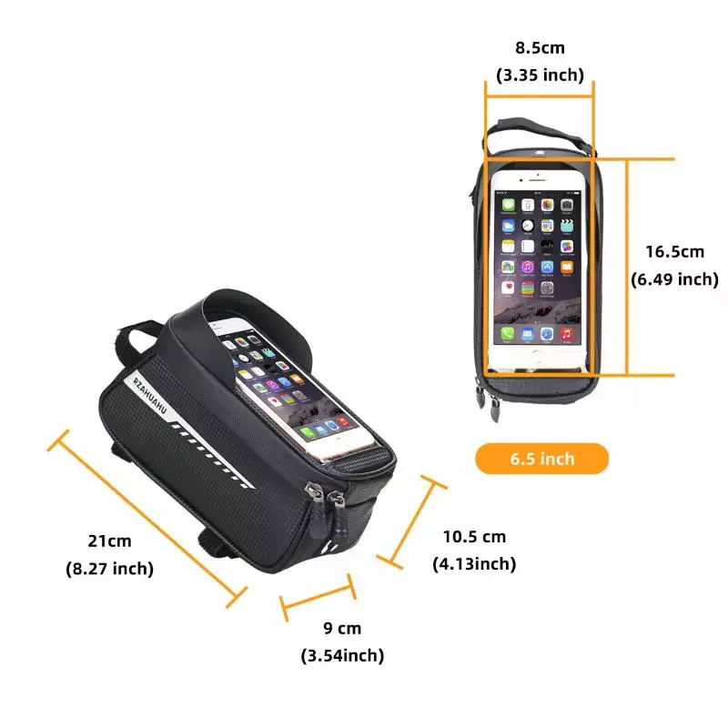 Bicycle Front Beam Bag Front Tube Cycling Bag Waterproof Phone Case Holder Touchscreen Bag Accessories