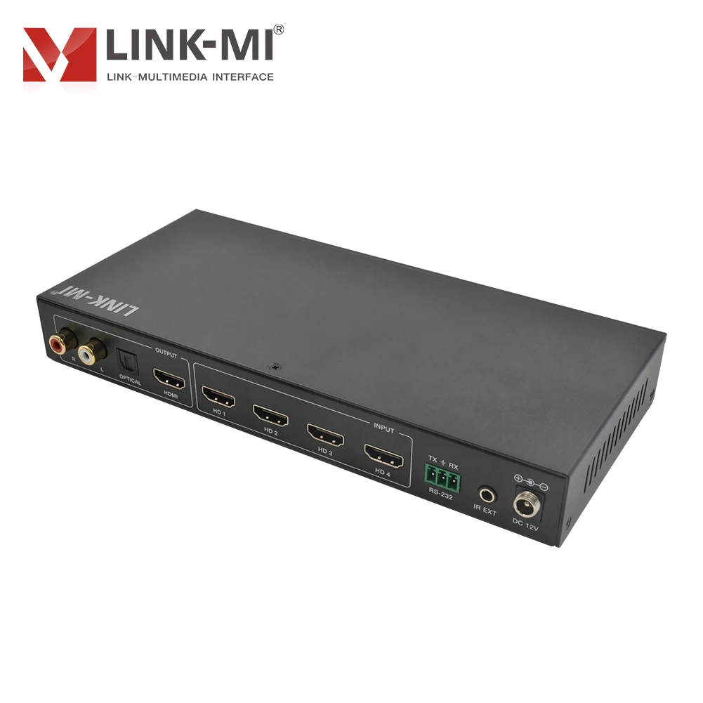 4K60 4x1 Multiviewer Nahtloser UHD-Video-Umschalter Unterstützt Lautstärkeregelung und unabhängige Audioauswahl für EDID-Management und