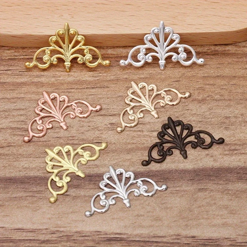 50 Teile/los Messing Charms Basis Teile DIY Material für Haar Schmuck Handgemachte Krone Schmuck Machen Anschlüsse Zubehör