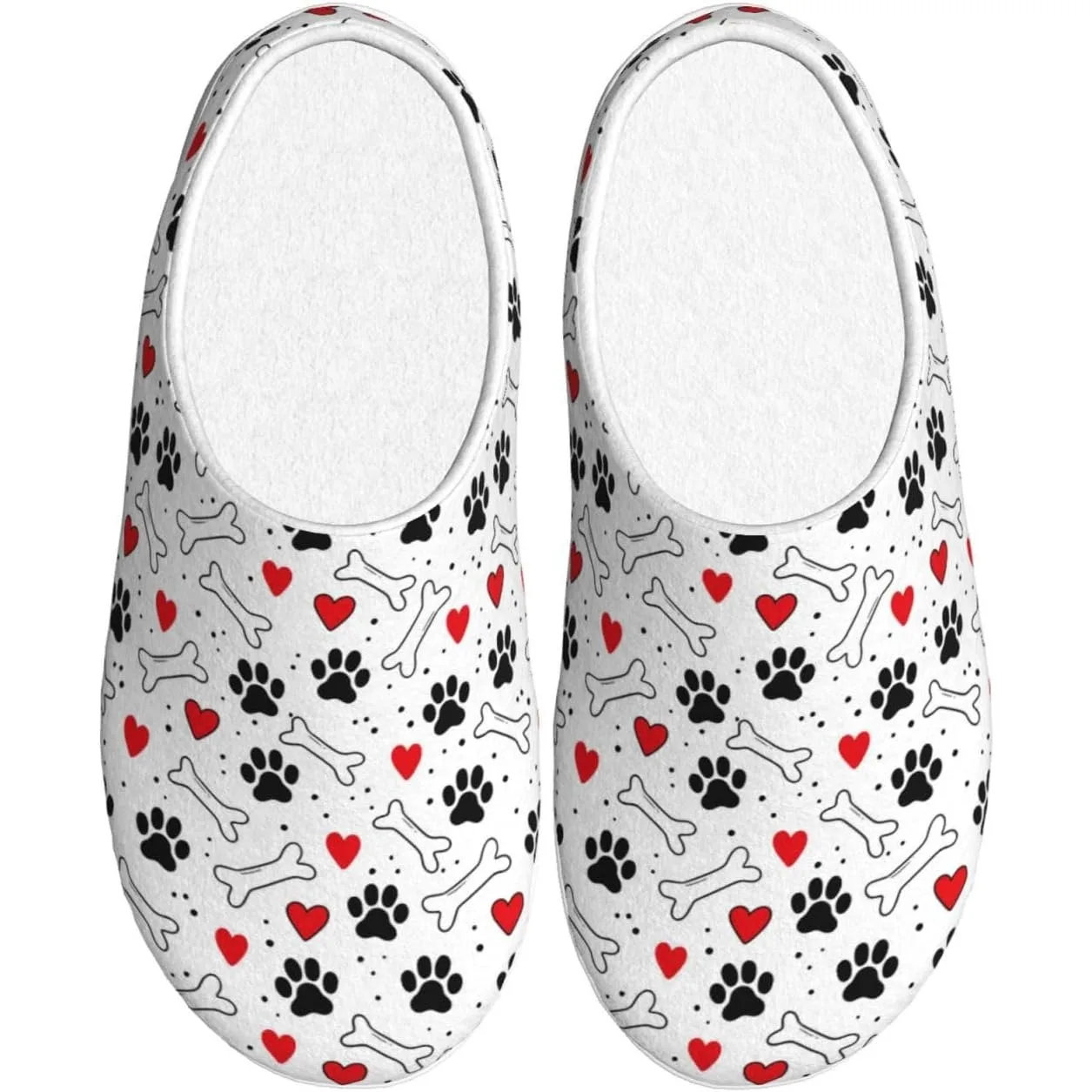

Dalmatian Dog Print Plush Slipper Mens Womans Flannel Slip On Shoe Home Casual Slippers Warm Shoes Anti Slip Slides