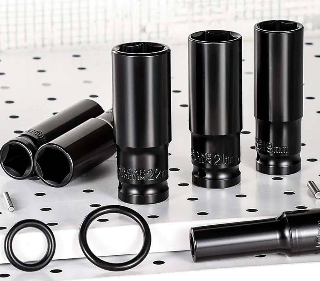 Universal Drive Metric Impact Socket Set Deep Wrench for Air Pneumatic Repair Tools - Metric Drive Socket Collection