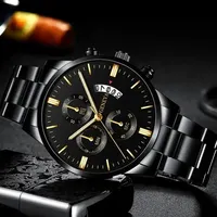 Fashion Men Stainless Steel Watch Luxury Calendar Quartz Wrist Watch Mens Business Watches for Man Clock Montre Homme 4