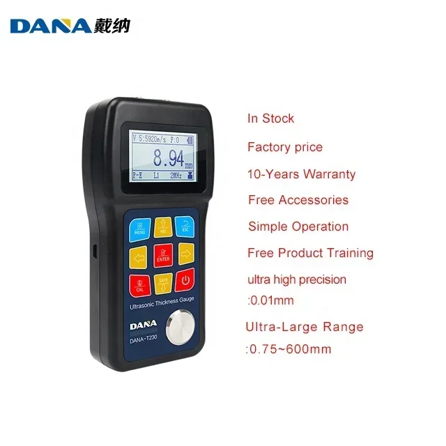 hot sale T230 Digital Ultrasonic Through Metal Coating PE EE Thickness Gauge Meter industrial metal detectors steel metal plasti