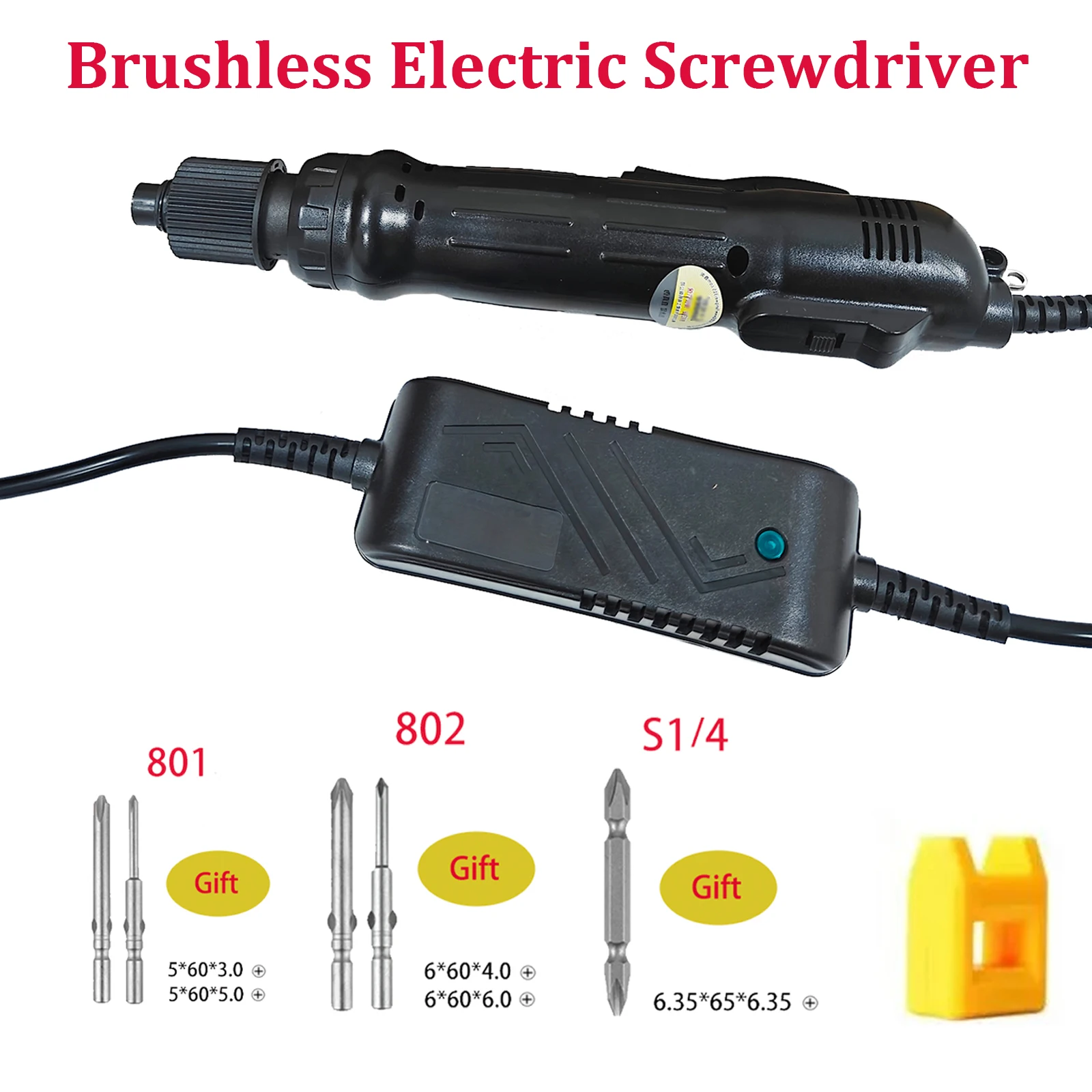 Industrial Brushless Electric Screwdriver 220V Power tooScrewDriver Hand Drill Tool Small Straight Handle Electric Screwdriver