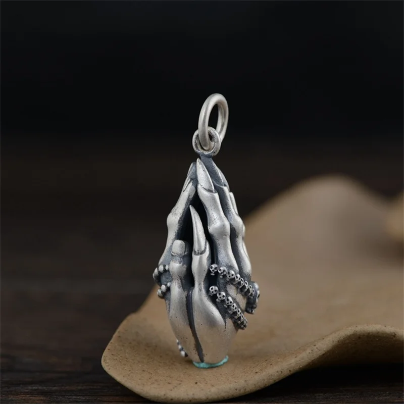 

Uglyless Zen Gesture Buddha Hands Praying Pendants Necklaces Men Women Neutral Buddhistic Jewelry 925 Silver Pendants NO Chains