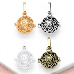 OCESRIO Retro Letter Harmony Ball Chime Bola Necklace Pendant for Pregnancy Copper Gold Plated Wishing Ball Wife Gifts pdtb405