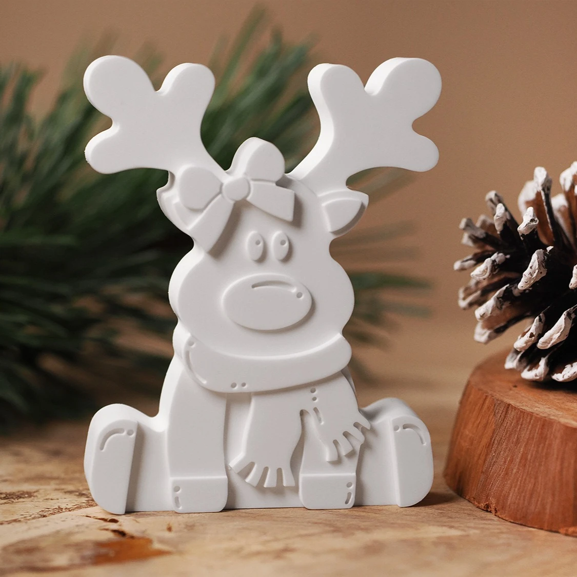 Christmas Silicone Mold Sitting Reindeer Resin Casting Mold for DIY Ornament Holiday Party Decor Gift Winter Party Decoration