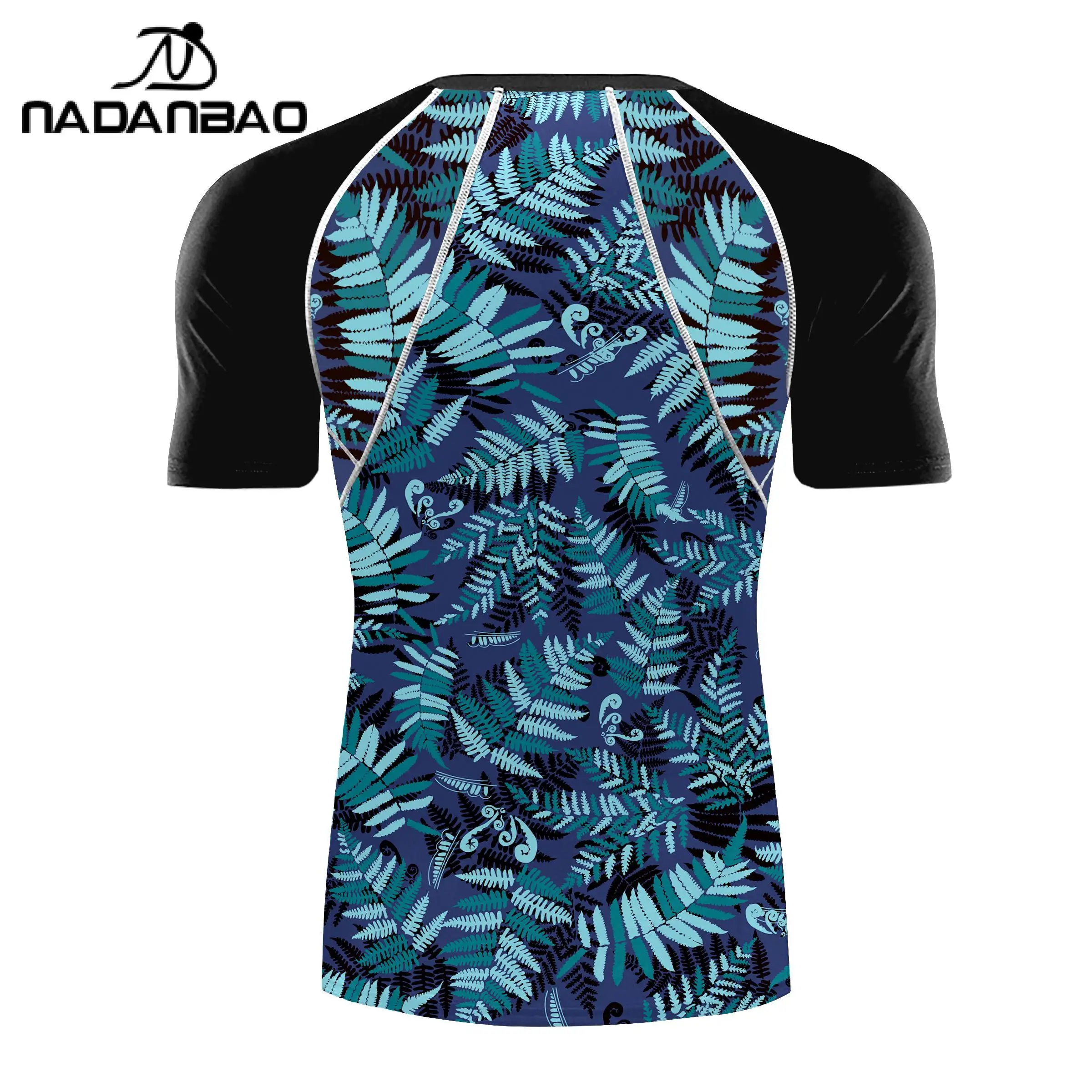 Nadanbao Men Outdoor Fashion Bodysuit Swimsuits Party Swimwear Fitness T-Shirt Beach Gym Top Surfing Quick Drying Clothing