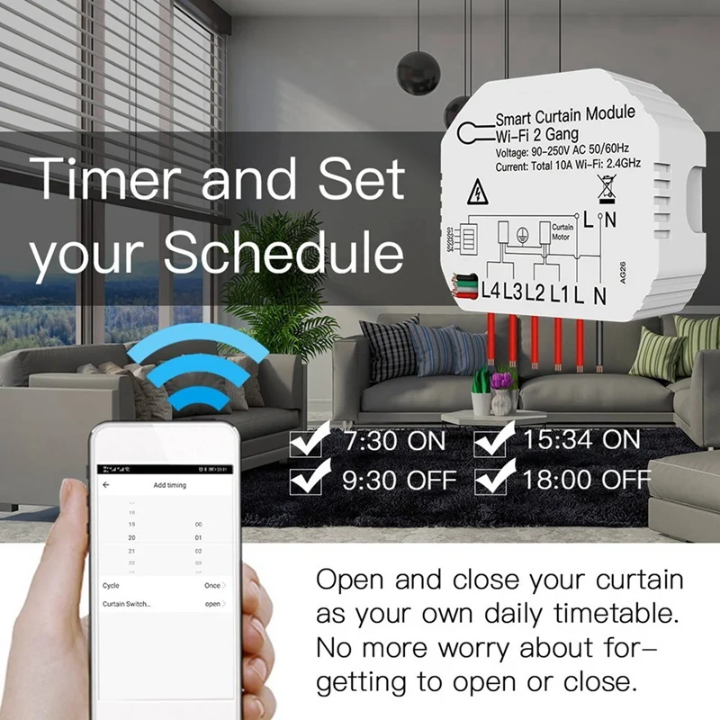 Tuya-スマートwifiデュアルカーテン,シャッター付きブラインドモジュール,電気モーター,スマートライフ,2ギャング,3x