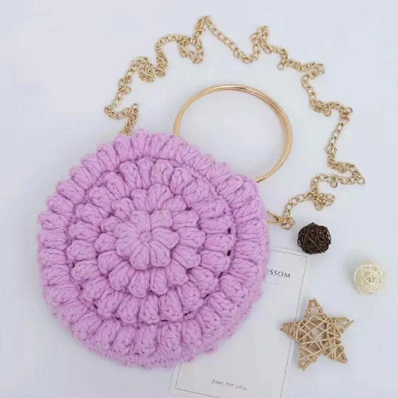 Handmade crocheted Christmas handbag, mobile phone bag, storage bag, beautiful and lovely paper towel bag, wallet