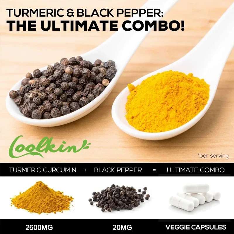 120pcs Curcumin with Black Pepper for Optimal Absorption To Support Joint and Heart Health