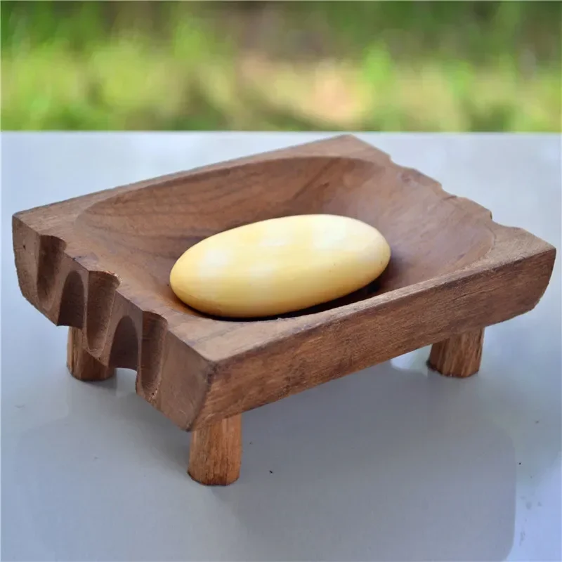 Southeast Asia Thailand Handicrafts Practical Wood Carved Ornaments Drain Soap Holder Special Soap Tray