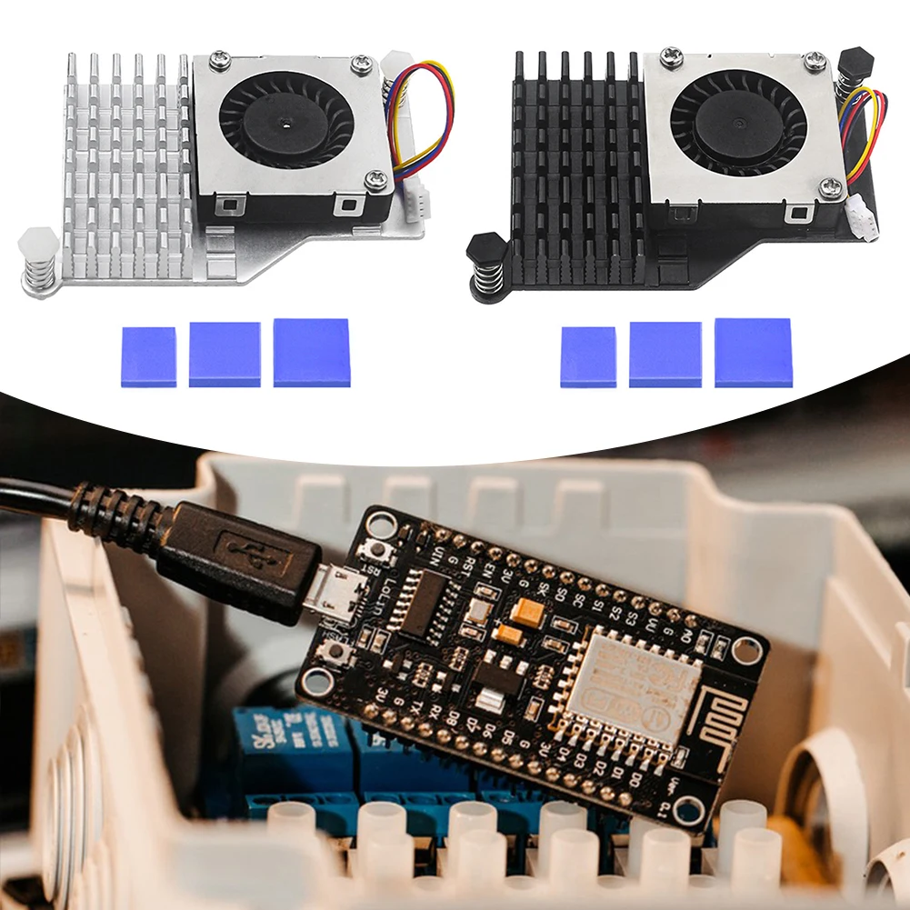 

Для Raspberry Pi 5, активный кулер, металлический радиатор, радиатор с регулируемой скоростью, охлаждающий вентилятор, плавник радиатора, совместимый держатель