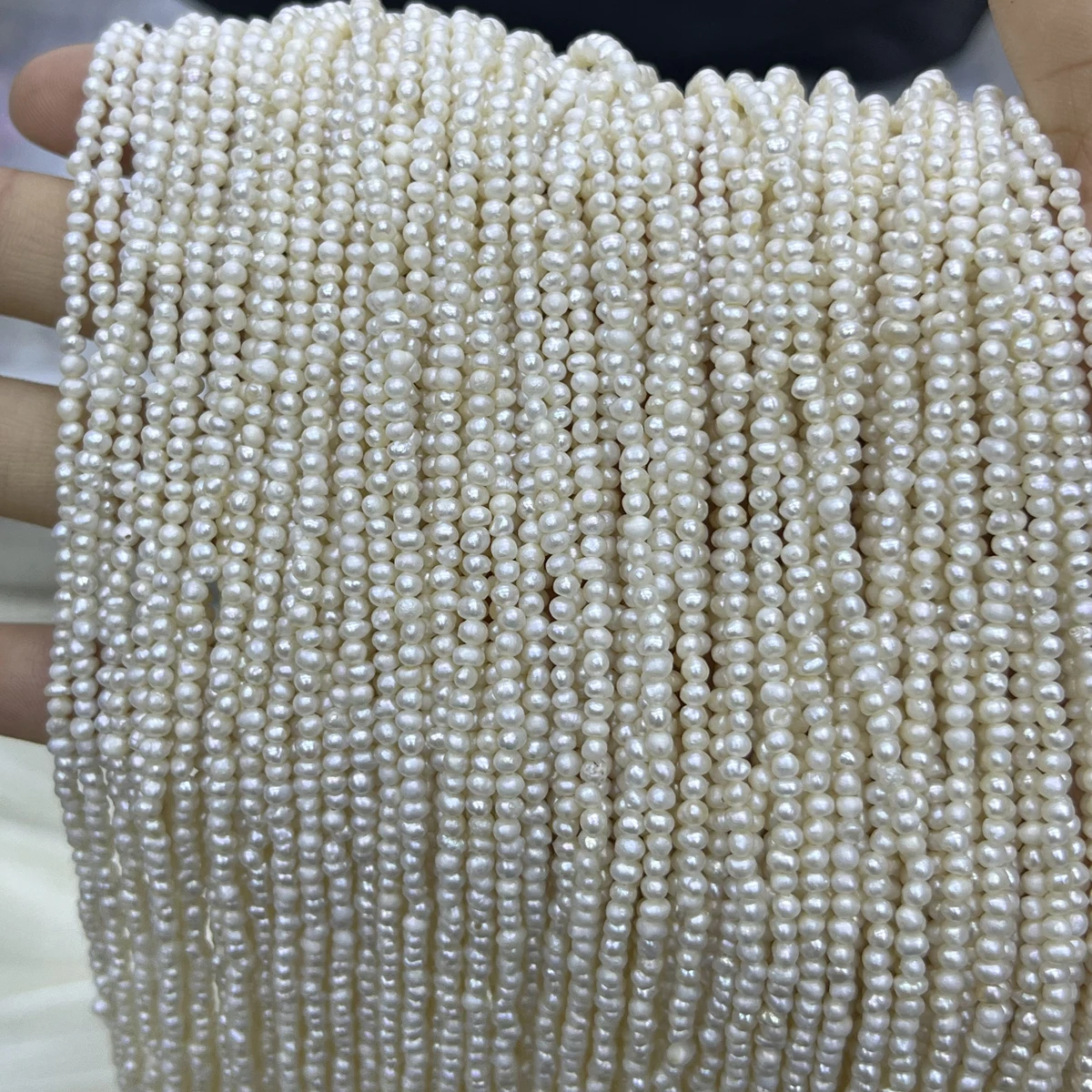 

1.8-2mm AA Natural Freshwater Small Near Round Bead Pearl Isolated Jewelry Make DIY Necklace Bracelet Accessories Wedding Women