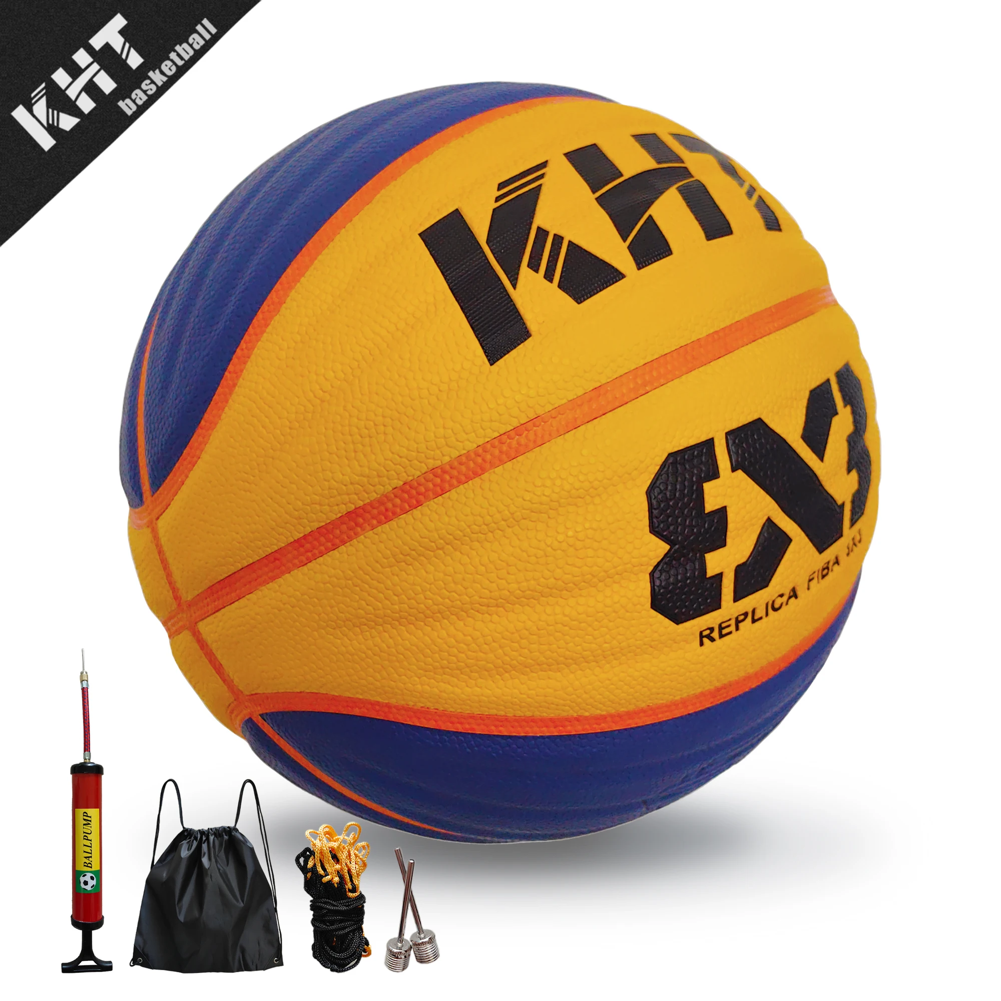 KHT Basketball 3X3 Match High Elasticity and Grip PU Ball Street Training Performnce Size 6/Size 7 for Women &  Men