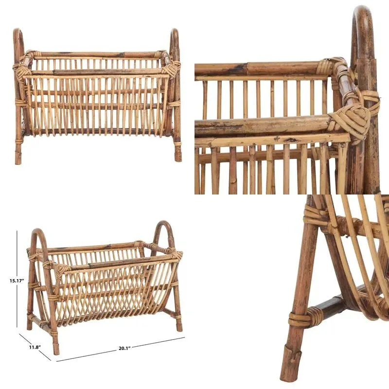 Solid Wood Heavy Duty Non Folding Freestanding Magazine Rack Book Storage Shelf for Living Room Home Decoration