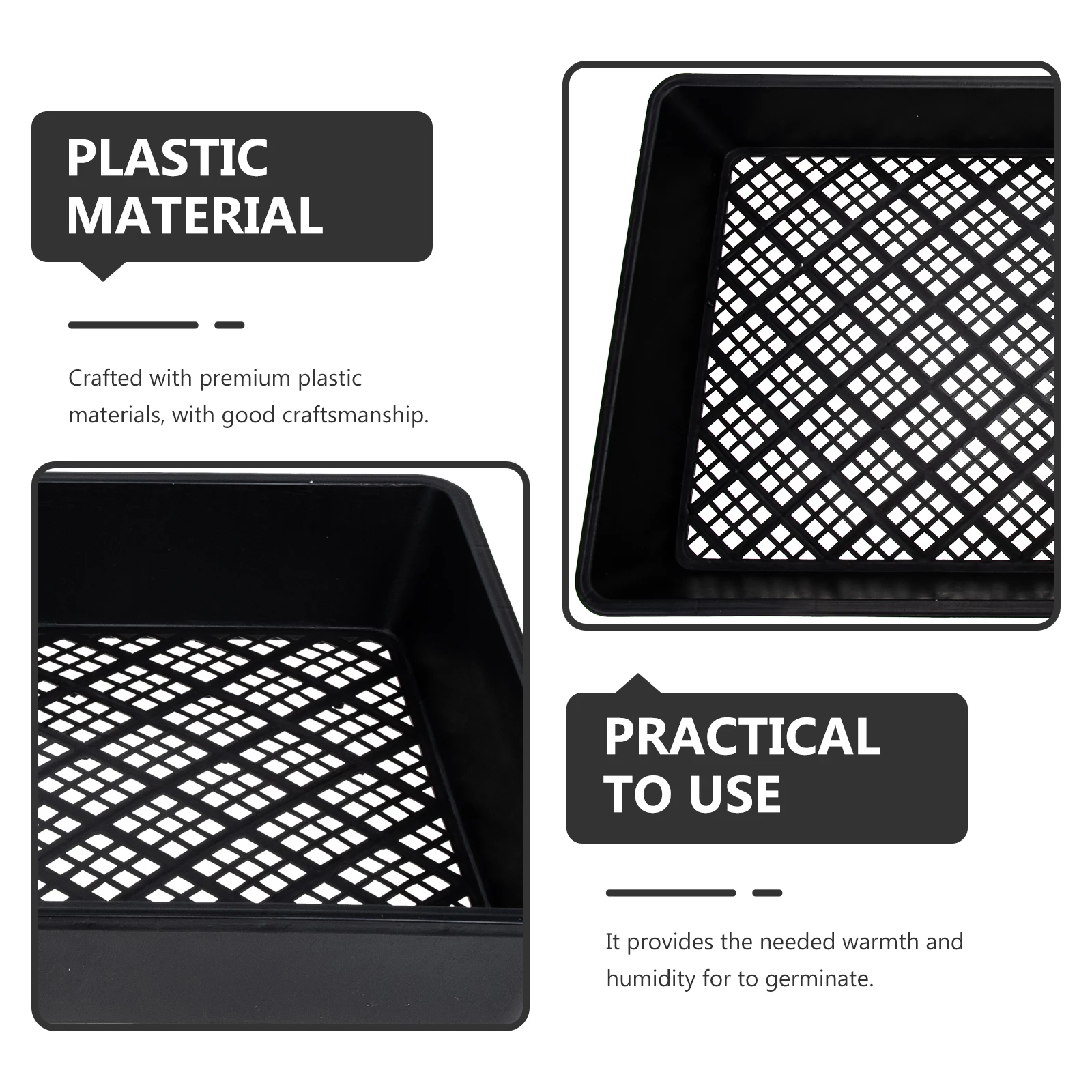 

Seedling Tray Plant Growing Starter Microgreens Trays Sowing Nursery Planter Multi hole Germination Containers Durable Practical