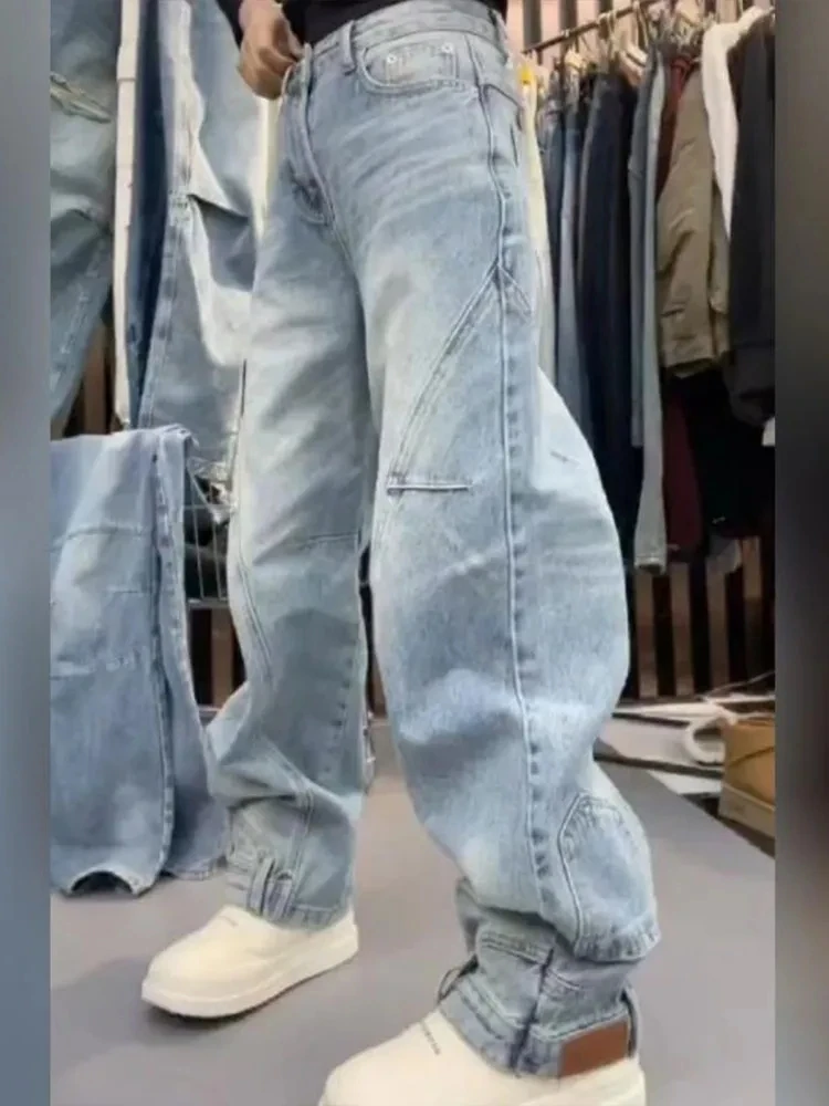 

Ретро-джинсы в стиле Гонконг, с высокой талией, широкими штанинами, прямого кроя, женские, из денима, весна 2026, новый дизайн с вышивкой