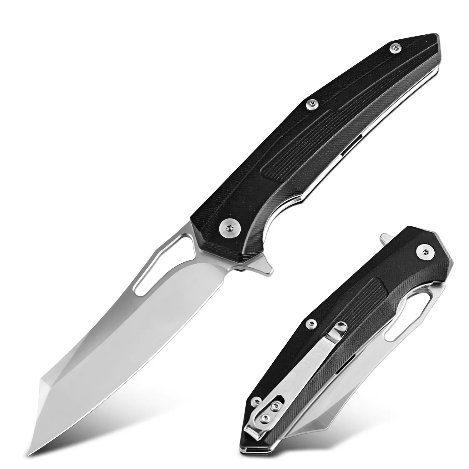 High Hardness Sharpness Folding Knife D2 Steel Blade G10 Handle Ball Bearing Flipper Hunting Knife Tactical Camping Hiking Knife