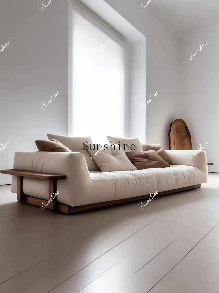 New Chinese-style small apartment fabric sofa light luxury minimalist solid wood bottom frame  FT