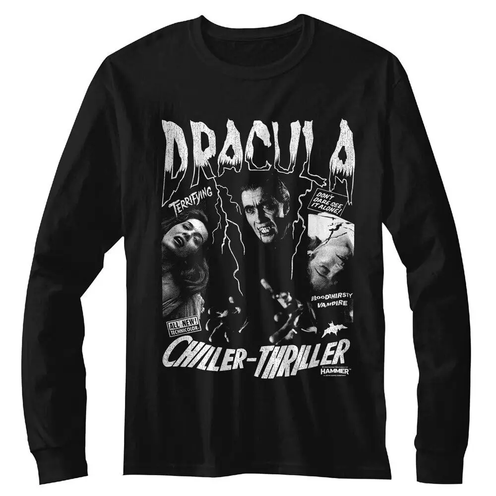 

Hammer Horror Dracula Terrifying Chiller Thriller Men's Long Sleeve T Shirt