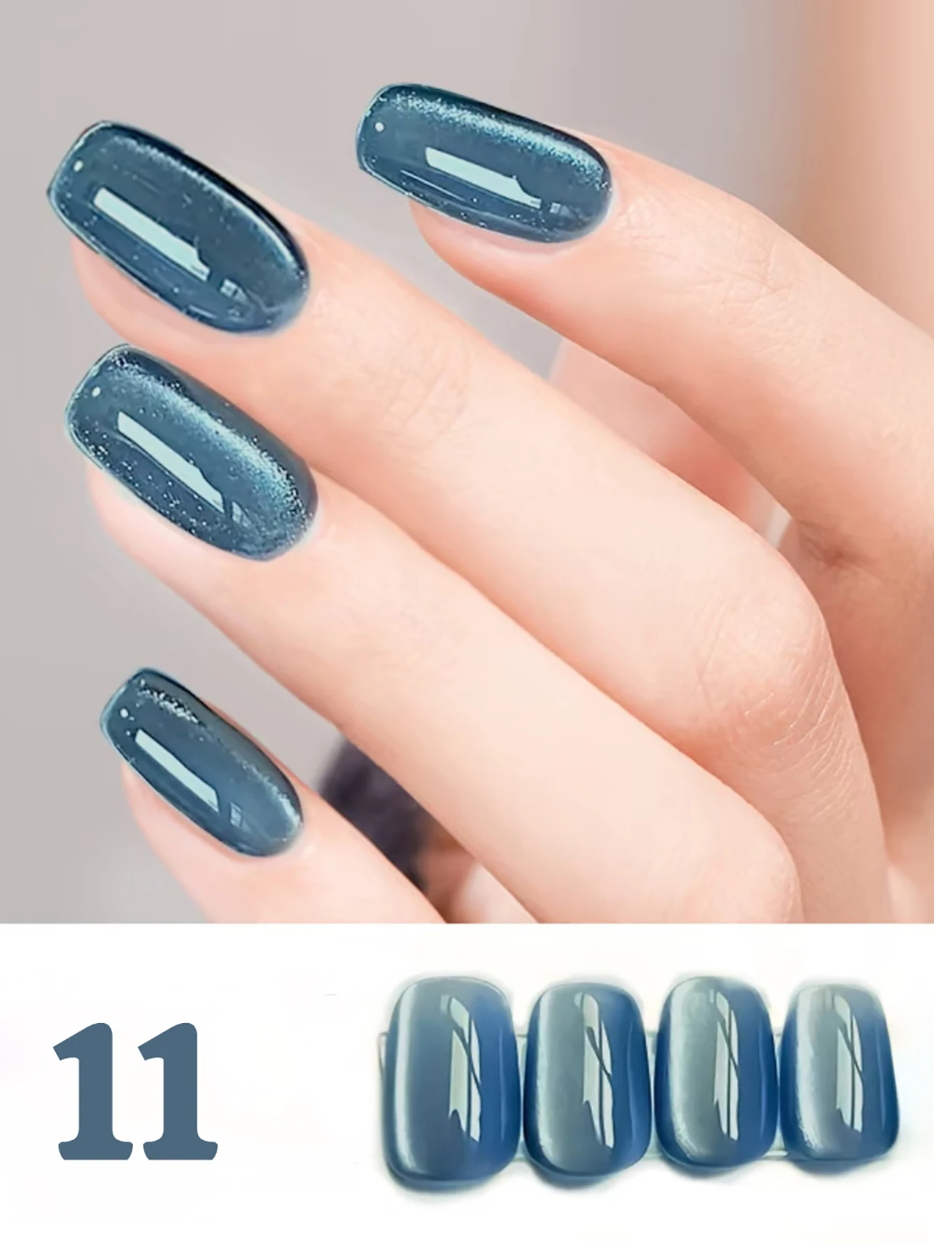 1-12개 ZH 겨울 봄 네일즈 새해 네일즈 아이스 투명 핑크 블루 화이트 글라스 비즈 캣츠 아이 젤 네일 폴리쉬