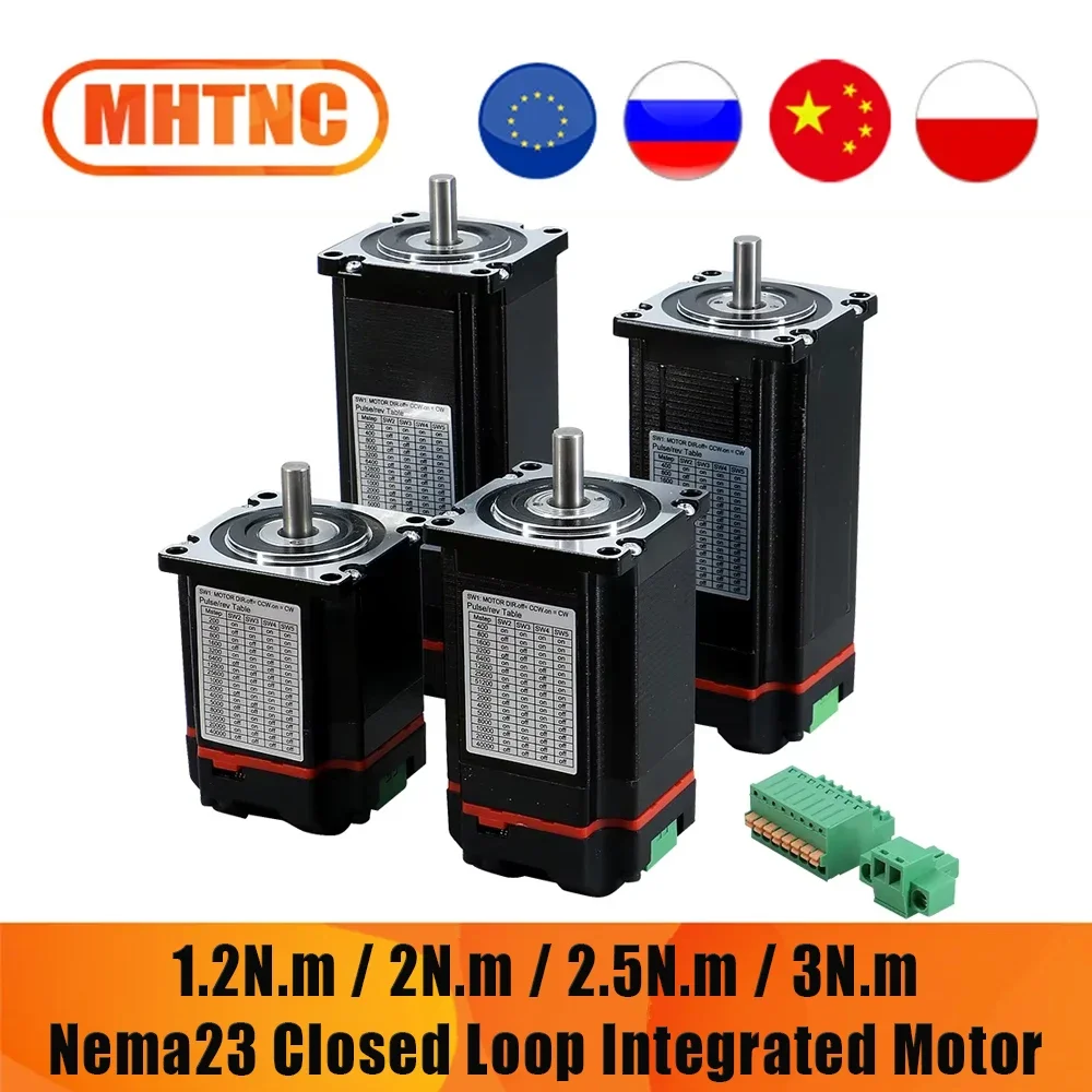 MHTNC Nema23 Closed Loop Stepper Motor 1.2N/2N/2.5N/3Nm Motor-driven Integrated Hybrid Servo Drive System Shaft 8mm for 3D Print