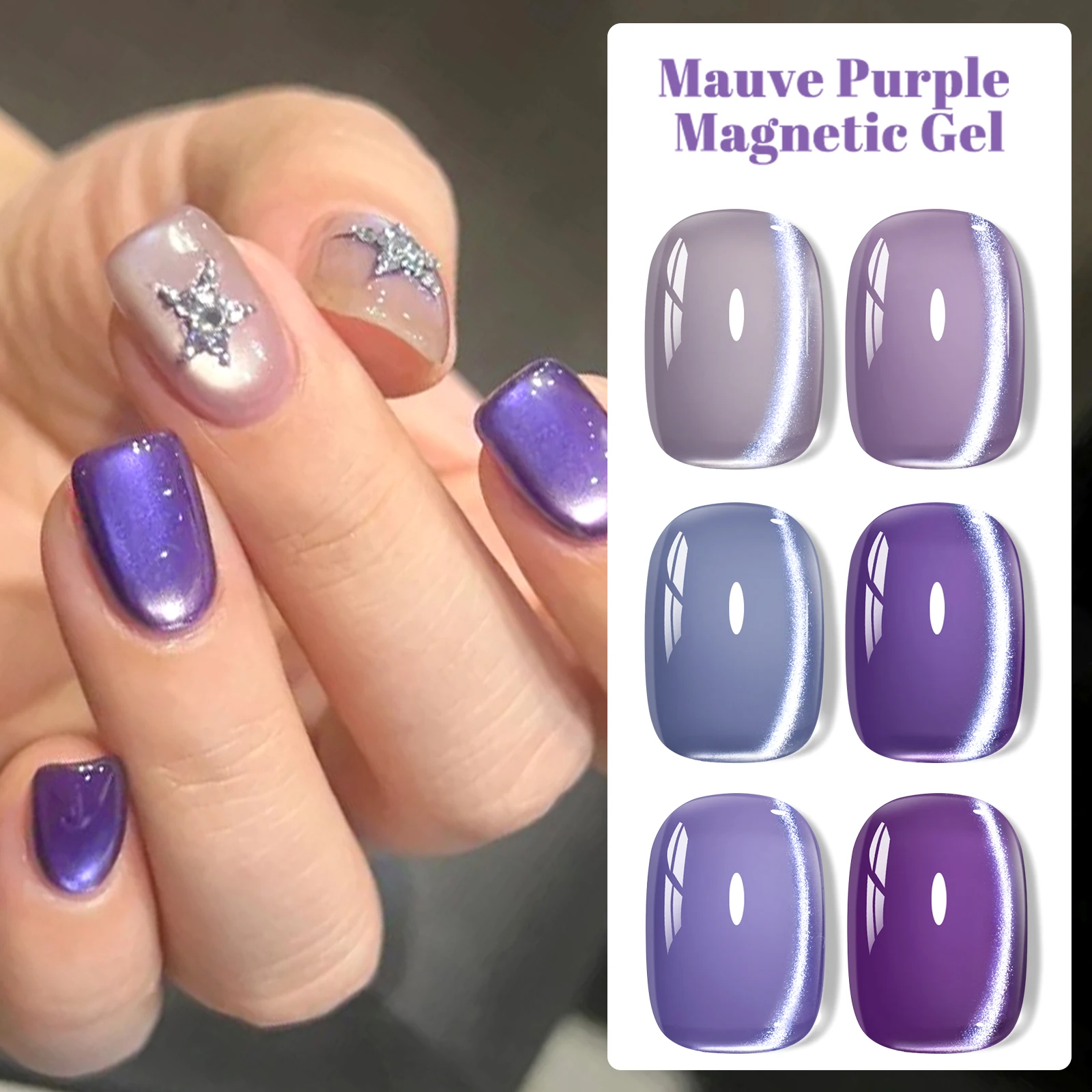 7PCS/SET Rainbow Glitter Cat Eye Magnetic Nail Polish Set Starry Sparkle Chameleon Laser Mix Varnish Nail Salon Kit With Magnet