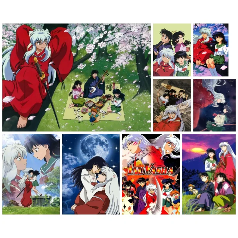 Inuyasha Kagome Anime 5D Full Round Drill Diamond Painting Kit Romance Mosaic Embroidery Art Home Wall Decor DIY Craft