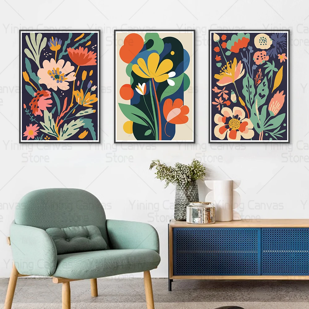 Abstract Plant Coloful Flower Market Poster Matisse Canvas Painting Art Nordic Posters Prints Wall Pictures Living Room Decor