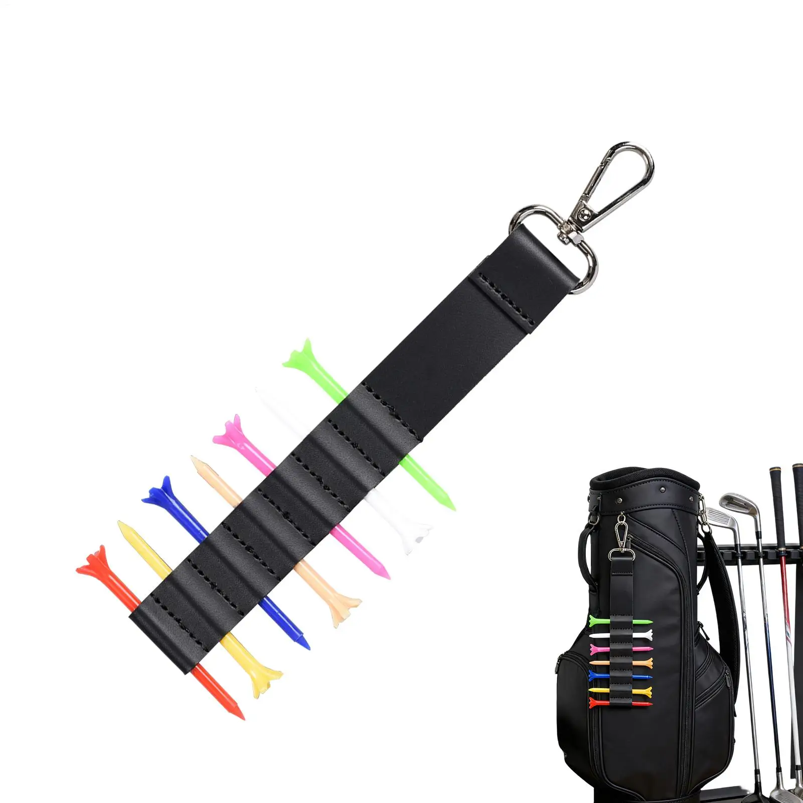 

Держатель для футболки из искусственной кожи, портативный органайзер, зажим для сумки для гольфа, диапазон тренировок, турнир, спортивное хранение на заднем дворе