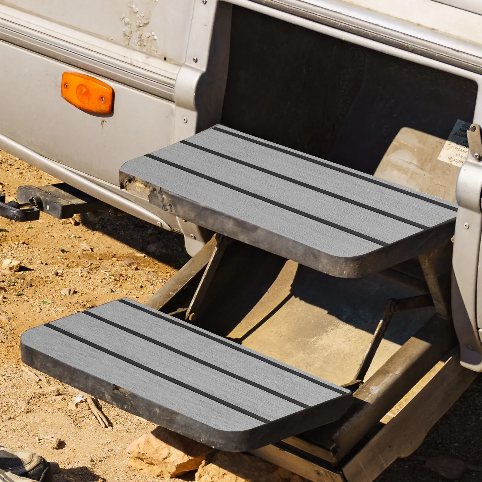 

Rv Step Mats Non-Slip Adhesive Stair Treads for Outdoor Camping Trailer Safe Anti-Slip Rug Pads for Stairs Deck Step Covers