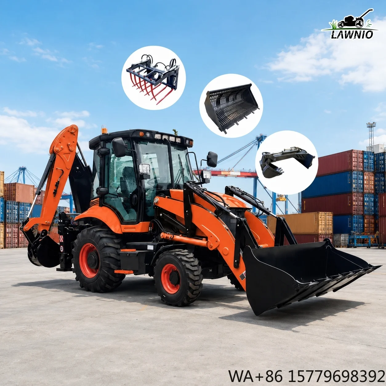 Free Shipping Backhoe Loader  with Powerful  Engine Multipurpose Operation for Municipal Engineering  Loader