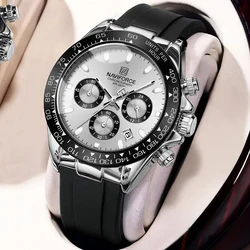 NAVIFORCE Fashional Watches For Men Silicone Band Casual Sport Chronograph Luminous Wristwatch Relogio Masculino Male Gift 2025