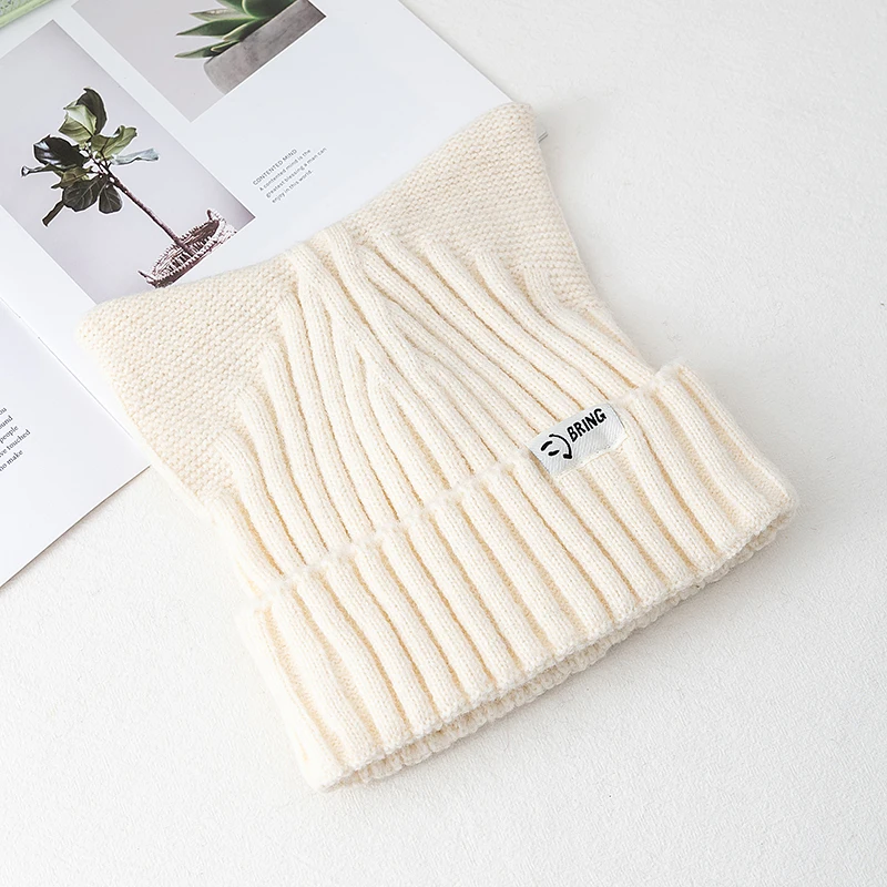 Hot Sale Cute Chic Hat Cat Ear Kpop Style Beanie Hat Sweet Autumn/Winter Hats For Women Street Simple Colors Warm Hats For Girl