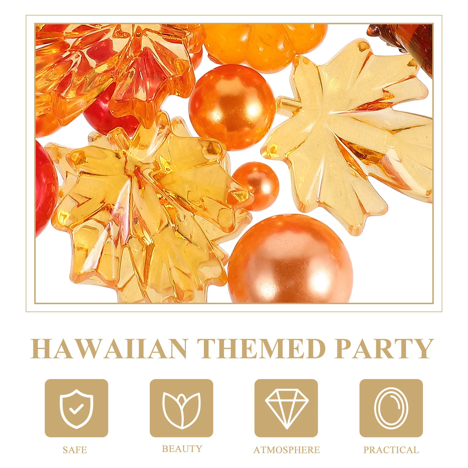 ชุดตกแต่งโต๊ะฤดูใบไม้ร่วง 1 ชุด ประกอบด้วยลูกปัดลอยน้ำรูปฟักทองใบเมเปิลและเฮเซลนัท สำหรับตกแต่งแจกันในวันขอบคุณพระเจ้า ฟักทองพลาสติกขนาดเล็ก