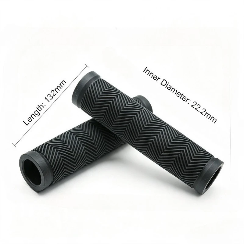1Pair Bike Handlebar Grips 22mm 120mm TPR Rubber MTB Bicycle Handle Grip Shock‑Absorbing Anti‑Slip Durability Replacement Parts