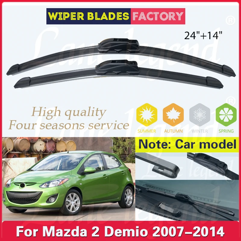 

Car Wiper Blade For Mazda 2 Demio 2007 2008 2009 2010 2011 2012 2013 2014 Auto Windscreen Windshield Window Wash Fit U Hook Arms