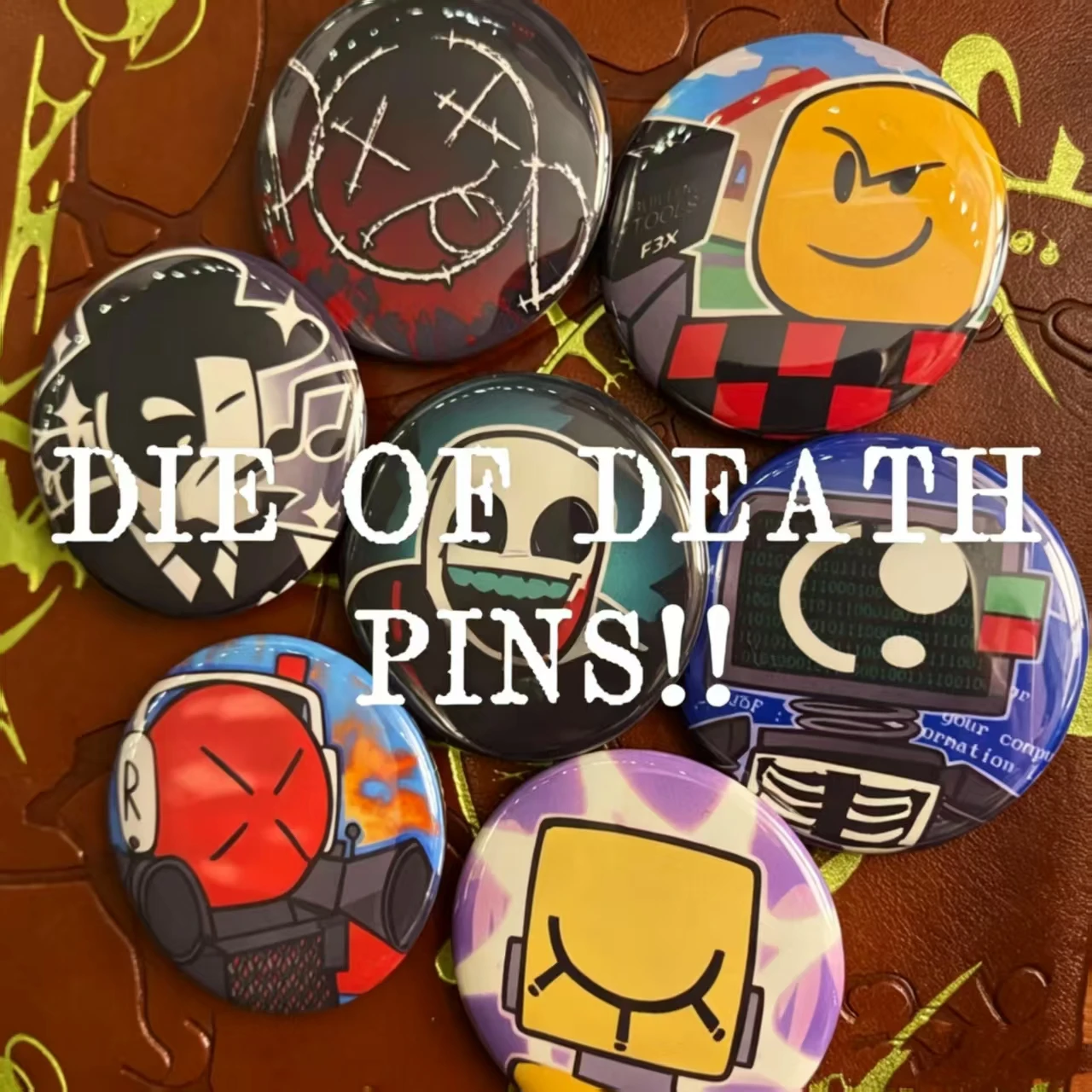 Die of Death Horror Style Pin Set Full Set Discount Collectible Enamel Badge Brooch Backpack Decor Cosplay Props Fan Gift