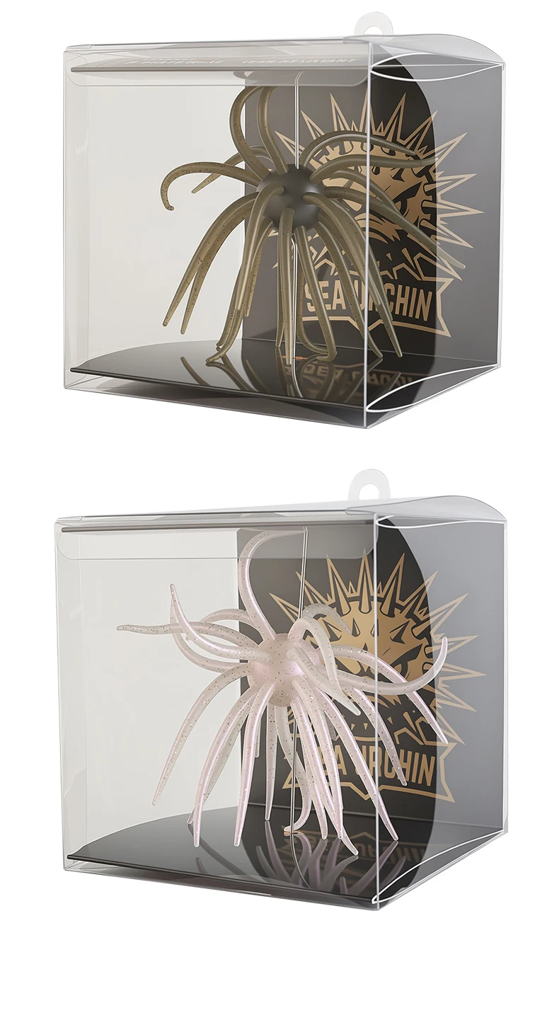 TAIYU 13cm Boxed Coike Seeigel Weichköder 2mm Tragbarer Punch mit Langlebigem Elastomer Künstlicher Bionischer Eleganter Tentakel-Köder – Detail 16