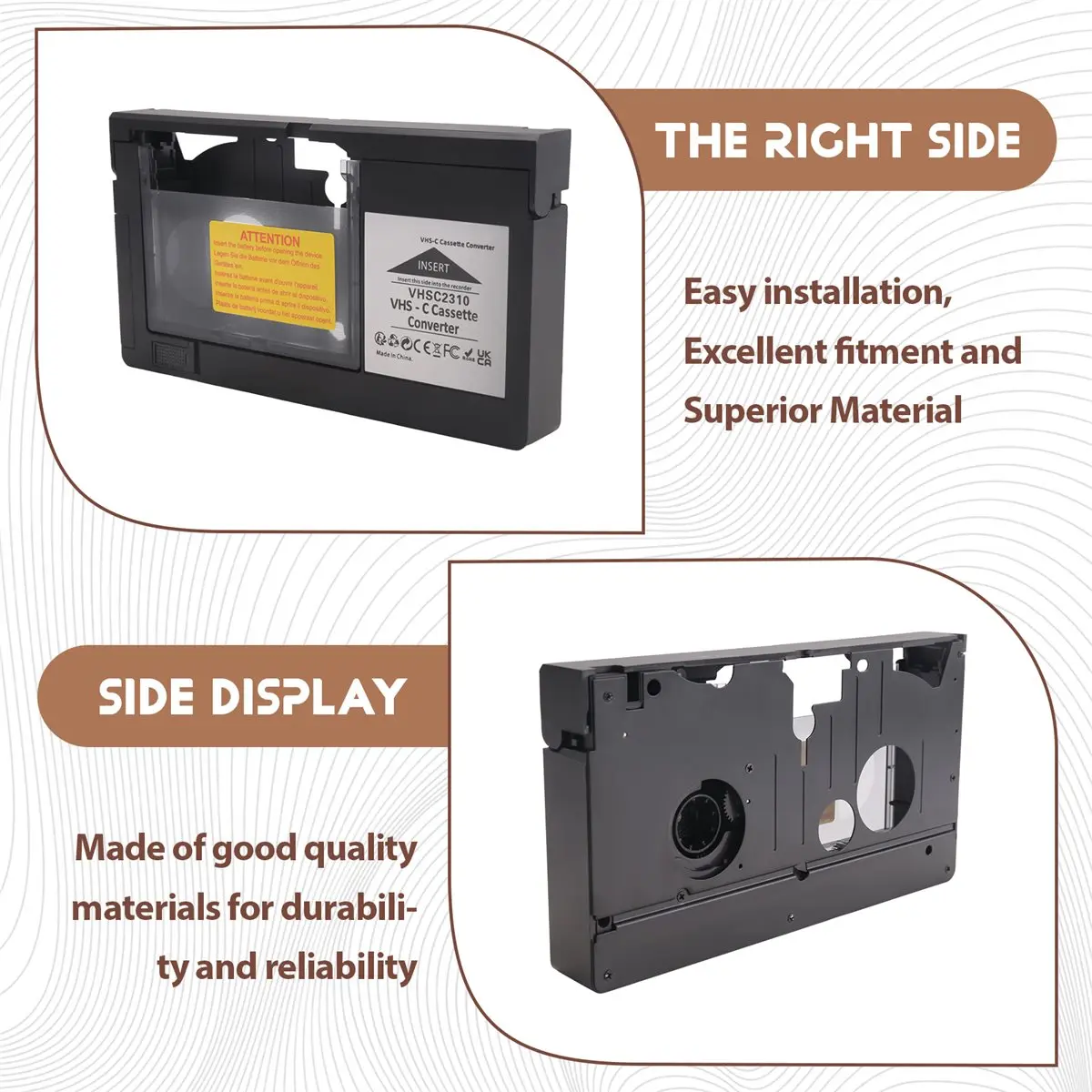 

Кассетный конвертер A131T-C для кассет VHS, SVHS-C. Не подходит для 8 мм/MiniDV/Hi8.