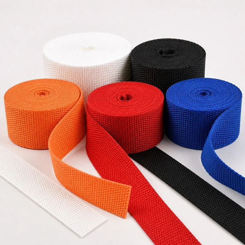 10-40Meters 20-50mm Polypropylene Webbing Strap 1.1mm Thick PP Ribbon Band for Backpack Seat Belt Sling Replacement Sewing Craft