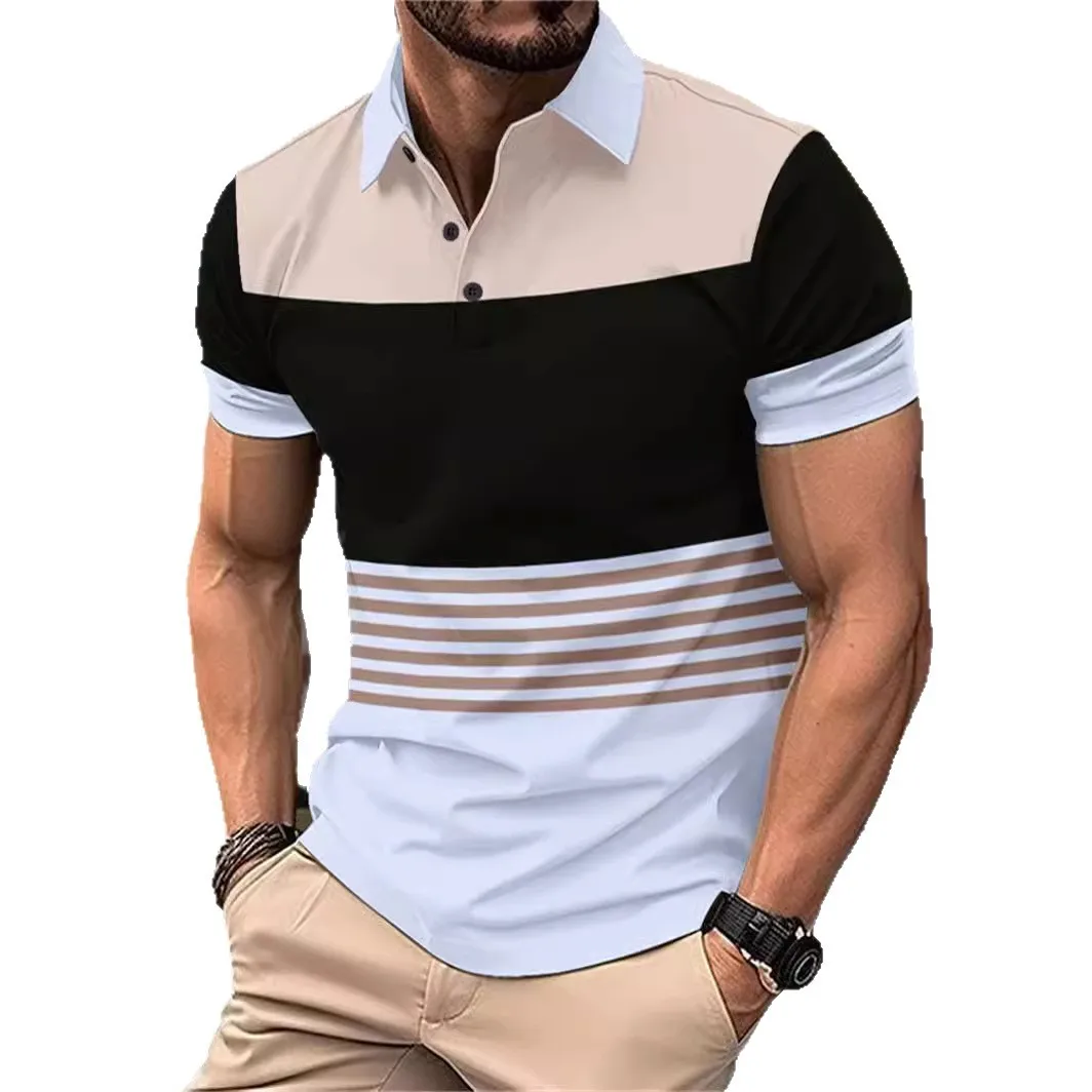 2025 Summer New Casual Polo Shirt 3D Digital Printed Short Sleeve Casual Fashion Trendy Men's Top