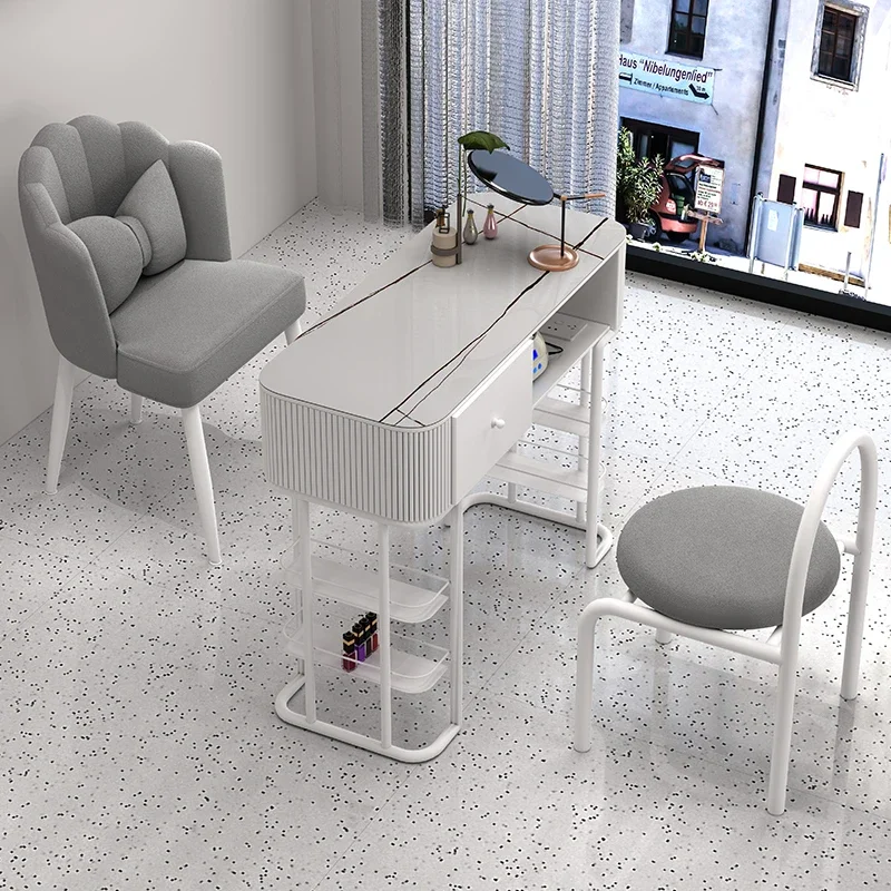 

Drawer Glass Nail Table Organiser White Equipment Designer Nail Table Nordic Cleaner Mesas De Manicurista Furniture Salon