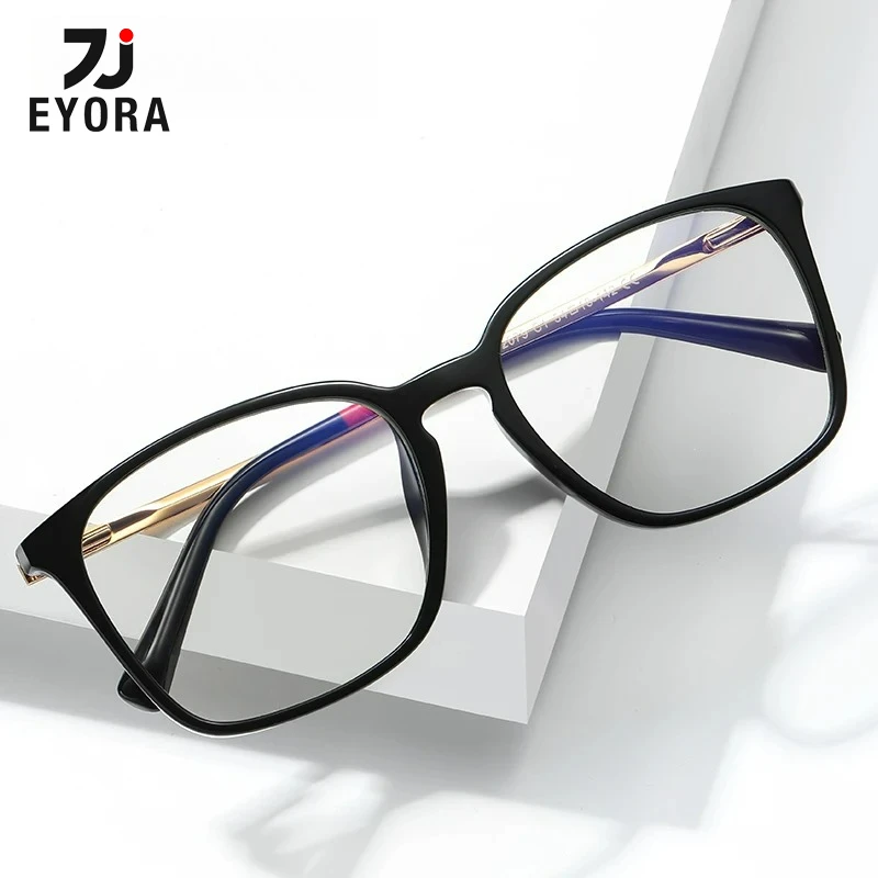

EYORA Comfortable TR90 Square Reading Glasses Myopia Eyewear Hyperopia Anti Blue Light Progressive Photochromic Eyewear Lens