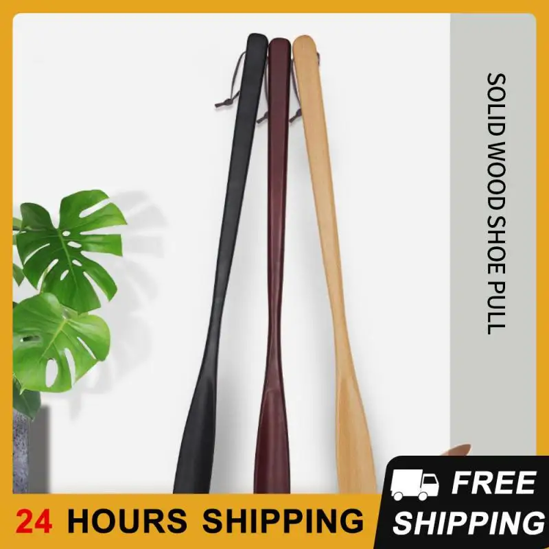 

1pc Solid Wood Shoehorn Long Handle Professional Shoe Horn Unisex Portable Handle Shoe Lifter Shoe Puller Accessories