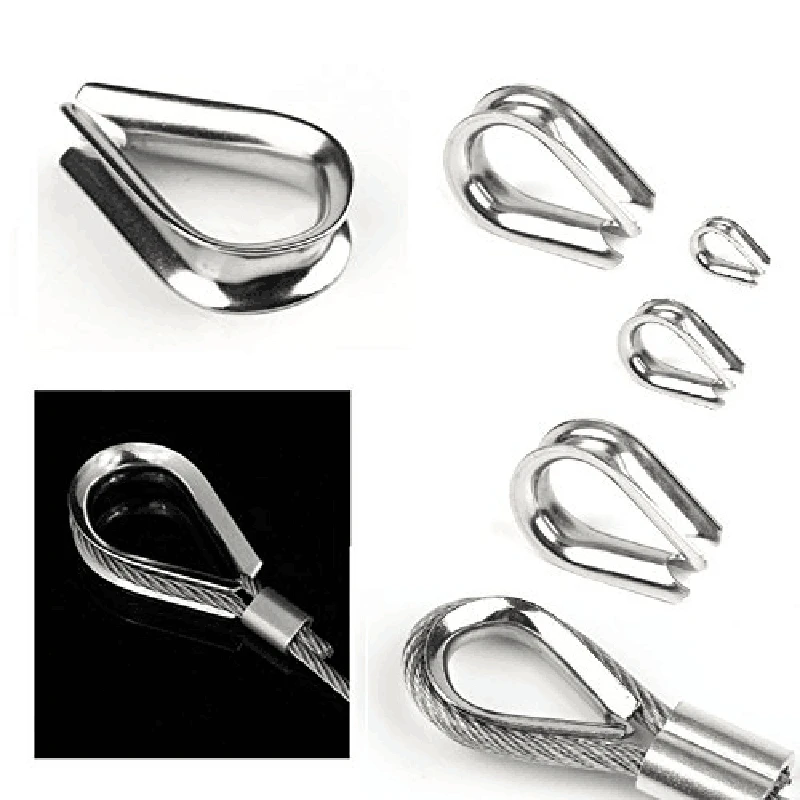 12 Pcs M10 Stainless Steel Thimble For 3/8 Inch Diameter Wire Rope Cable Thimbles Rigging