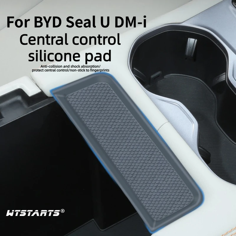 For BYD Seal U DM-i Smart Driving Edition 2023-2025 Non-Slip Silicone Center Console Cover, Custom Fit Armrest Mat Anti-Scratch